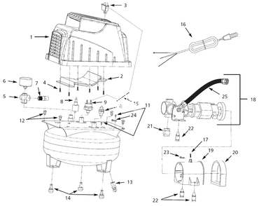 Air-Compressor Parts Diagram and Parts List for FP202899TT  Campbell Hausfeld Compressor
